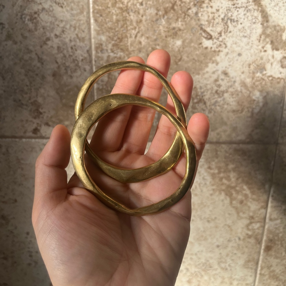 Cashmere cactus handmade size S/M synchronicity brass bangles (2)